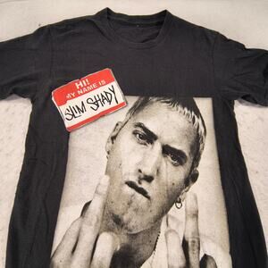 Eminem Band Crew Neck Short Sleeve Shirt Womens Size Small S Black White